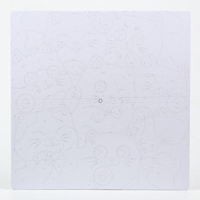 Роспись часов по номерам &laquo;Милые котики&raquo;, 30 х 30 см