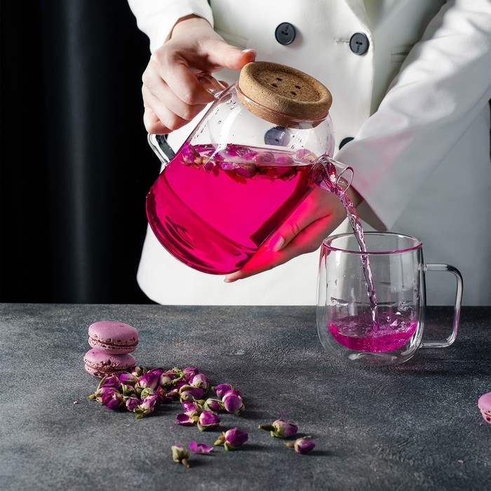 Кувшин стеклянный с пробковой крышкой Magistro &laquo;Эко&raquo;, 1 л, 18&times;11&times;17,5