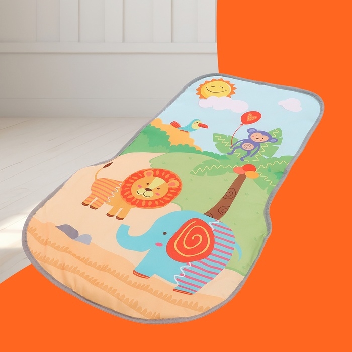 Развивающий коврик-каталка &laquo;Сафари&raquo;, 2 в 1, звуковые эффекты, цвет синий