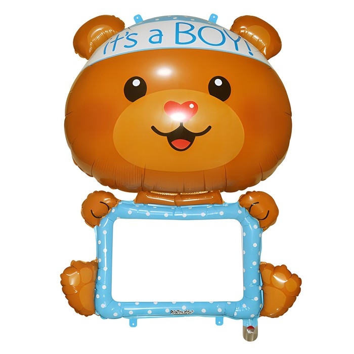 Шар фольгированный 46" &laquo;Мишка с планшетом&raquo;, голубой