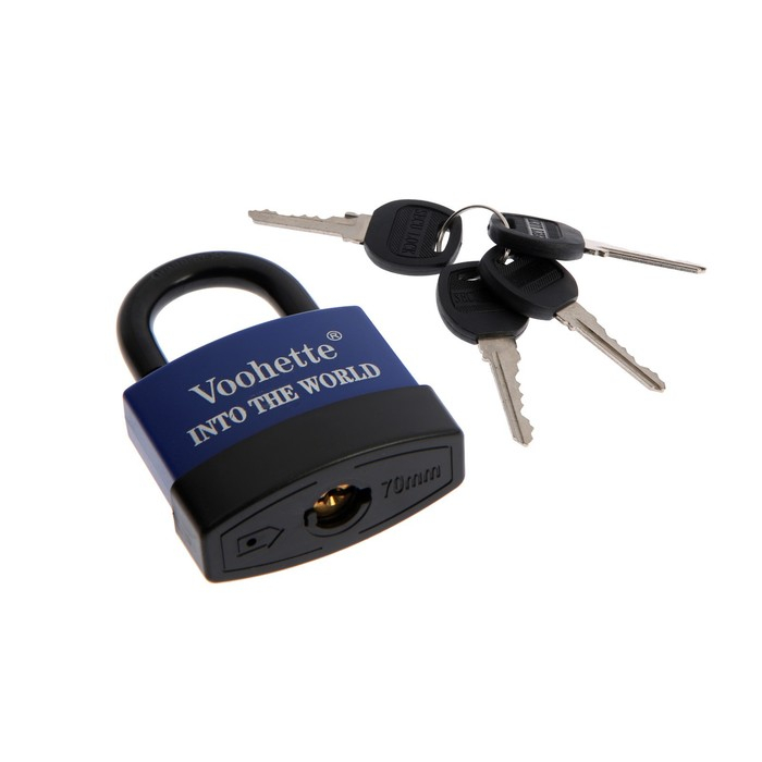 Замок навесной, 70 мм, медный цилиндр, влагозащищенный, короткая дужка, 3 ключа МИКС Замок навесной, 70 мм, медный цилиндр, влагозащищенный, короткая дужка, 3 ключа МИКС