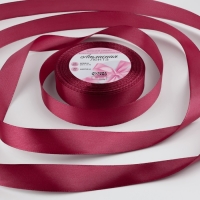 Лента атласная, 20 мм &times; 23 &plusmn; 1 м, цвет малиново-красный №134