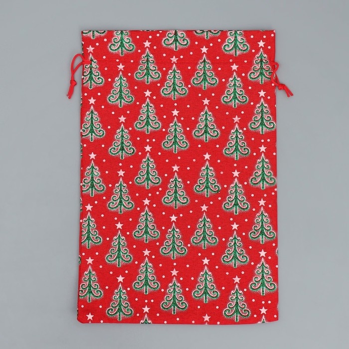 Мешочек подарочный холща &laquo;Добра в Новом Году&raquo;, ёлки, 20 х 30 см +/- 1.5 см, Новый год