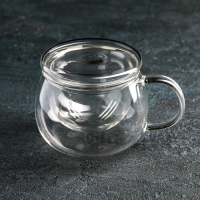 Кружка стеклянная для заваривания со стеклянным ситом «Лоран», 300 мл, 13×9×8,5 см Кружка стеклянная для заваривания со стеклянным ситом «Лоран», 300 мл, 13×9×8,5 см