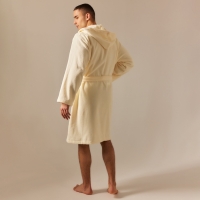 Халат махровый с капюшоном мужской SL HOME: Basic "Айвори", размер S, 100% хлопок, 420 г/м2 Халат махровый с капюшоном мужской SL HOME: Basic "Айвори", размер S, 100% хлопок, 420 г/м2