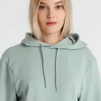 Толстовка с капюшоном унисекс Hoodie, серо-зеленая, размер S