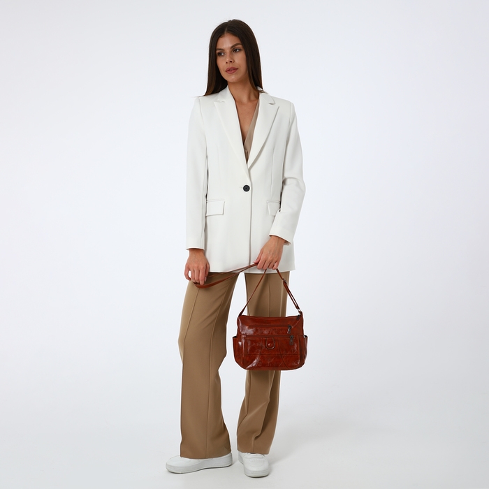 Сумка женская на одно плечо, на молнии, цвет коричневый Сумка женская на одно плечо, на молнии, цвет коричневый