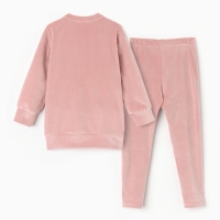 Костюм детский (свитшот, лосины) KAFTAN Plushy р.34 (122-128), розовый