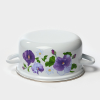 Кастрюля эмалированная &laquo;Анютины глазки&raquo;, 3 л, индукция