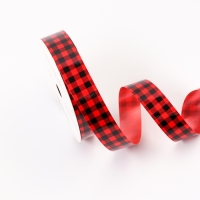 Лента для декора и подарков, "Клетка", красный, 2 см х 50 м Лента для декора и подарков, "Клетка", красный, 2 см х 50 м