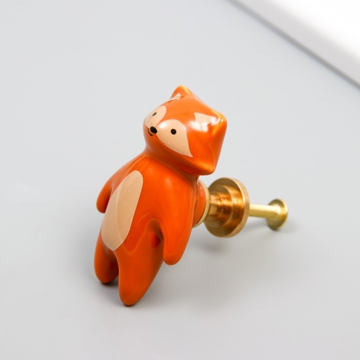 Ручка для шкатулки керамика, металл "Енотик" 6,3х3,5 см