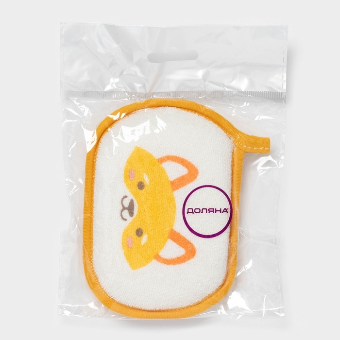 Мочалка детская для купания Доляна «Лиса», 12×8 см, цвет МИКС Мочалка детская для купания Доляна «Лиса», 12×8 см, цвет МИКС