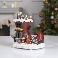 Светодиодная фигура «Эльфийский сапог» 15 × 17 × 12 см, полистоун, батарейки АААх3 (не в комплекте), свечение тёплое белое Светодиодная фигура «Эльфийский сапог» 15 × 17 × 12 см, полистоун, батарейки АААх3 (не в комплекте), свечение тёплое белое