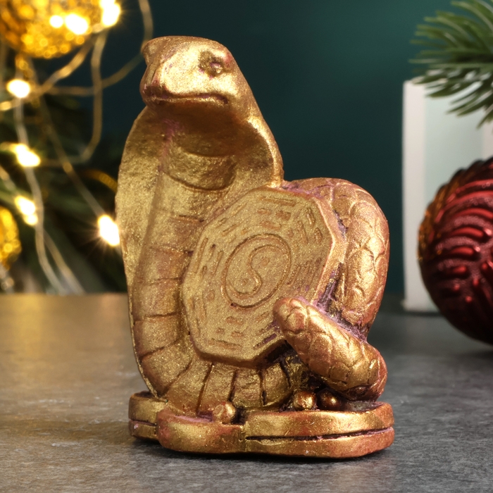 Фигура Фигура "Змея Инь-Ян" бордовый с позолотой, 6х5х4см