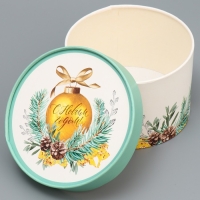 Набор шляпных коробок 3 в 1 &laquo;Золото&raquo;, 16 х 10, 14 х 9, 13 х 8.5 см, Новый год