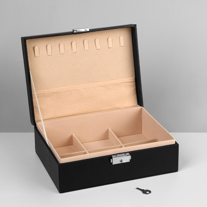 Подставка для украшений &laquo;Шкатулка&raquo; съёмная подставка,17&times;23&times;8,5 см, цвет чёрный