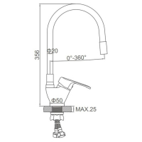 Смеситель для кухни Accoona A4844K, однорычажный, силиконовый излив, силумин, зеленый/хром