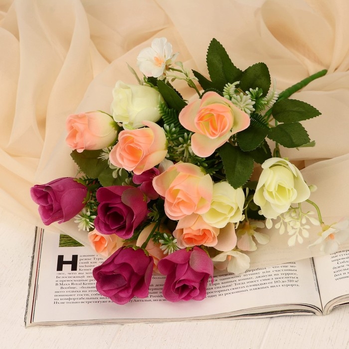 Букет Букет "Розы Линда ассорти" 4х27 см, микс