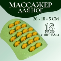 Массажёр для ног, с шипами, 26 × 18 × 5 см, цвет зелёный/оранжевый Массажёр для ног, с шипами, 26 × 18 × 5 см, цвет зелёный/оранжевый
