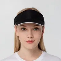 Козырек Active, черный с белым кантом