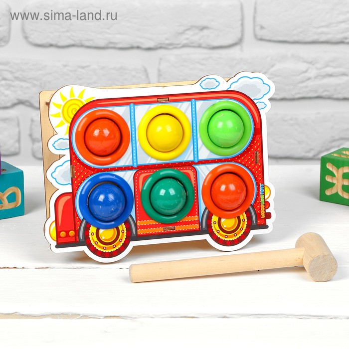 Стучалка-сортер «Автобус», с молотком Стучалка-сортер «Автобус», с молотком