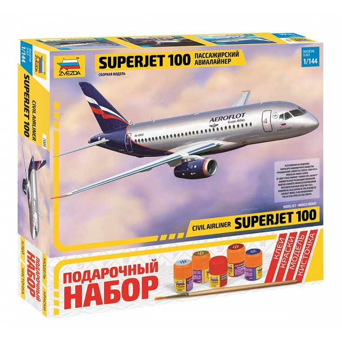 Сборная модель «Самолёт SuperJet 100», Звезда, 1:144, (7009ПН) Сборная модель «Самолёт SuperJet 100», Звезда, 1:144, (7009ПН)
