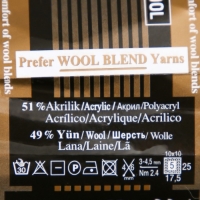 Пряжа "Lanagold" 51% акрил, 49% шерсть 240м/100гр (01 кремовый) Пряжа "Lanagold" 51% акрил, 49% шерсть 240м/100гр (01 кремовый)