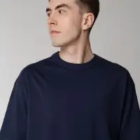 Футболка оверсайз мужская Boxy Men, темно-синяя, размер L