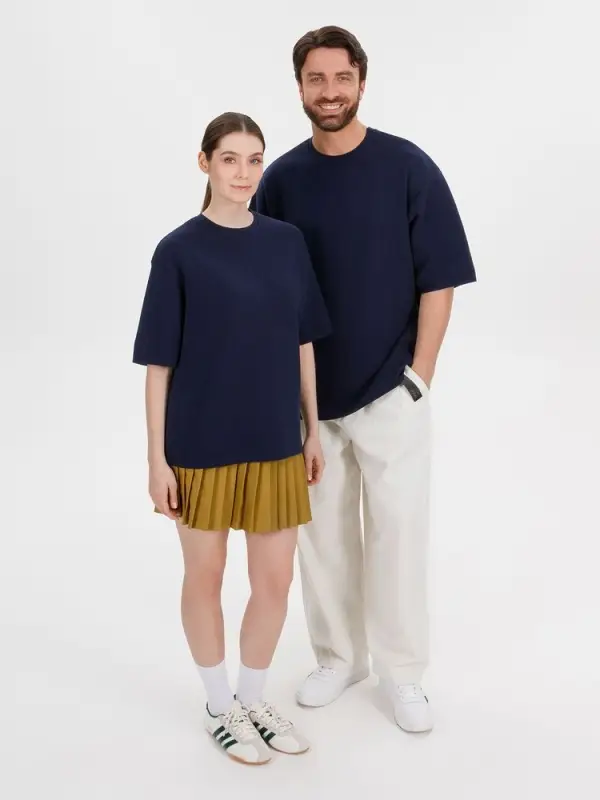 Джемпер с коротким рукавом Siluetti Volumica, темно-синий, размер XL/XXL Джемпер с коротким рукавом Siluetti Volumica, темно-синий, размер XL/XXL