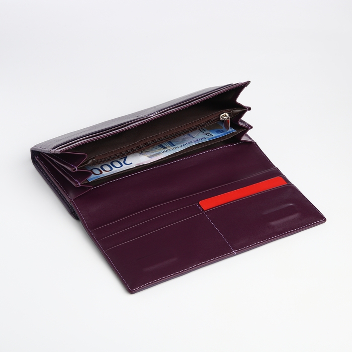 Кошелёк женский на магните, цвет фиолетовый Кошелёк женский на магните, цвет фиолетовый