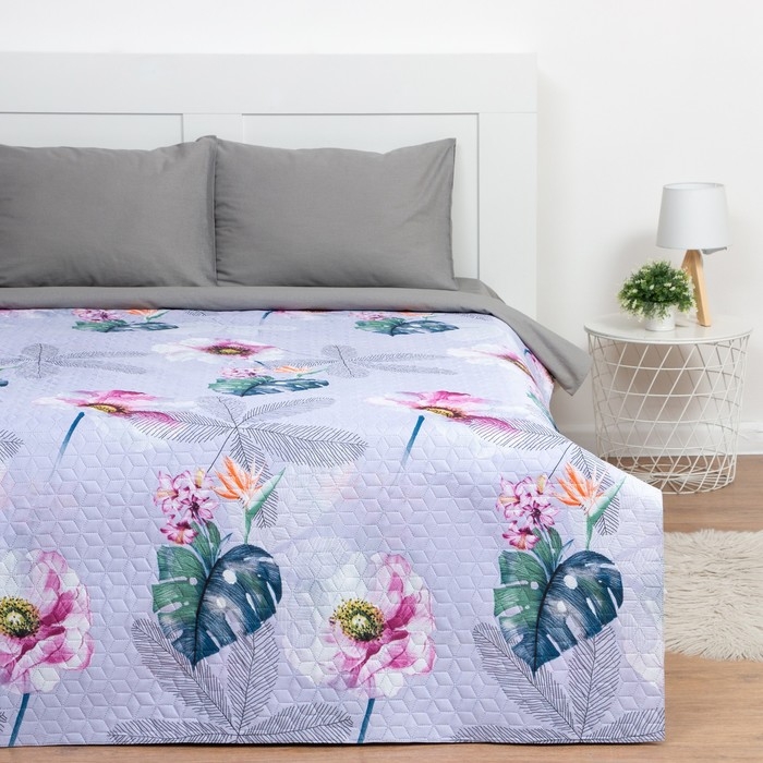 Покрывало Евро макси Экономь и Я &laquo;Весенний цвет&raquo; 240*210&plusmn;5см, 100% полиэстер, 190гр/м2