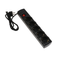 Сетевой фильтр Luazon Lighting, 5 розеток, 1.5 м, 3500 Вт, 3х1 мм2, 16 A, 220 В, c предохранителем, черный Сетевой фильтр Luazon Lighting, 5 розеток, 1.5 м, 3500 Вт, 3х1 мм2, 16 A, 220 В, c предохранителем, черный