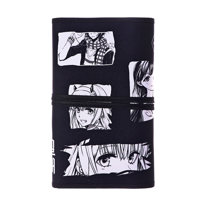 Пенал мягкий скрутка , 220х460 мм , Calligrata, вышывка Пенал мягкий скрутка , 220х460 мм , Calligrata, вышывка "Аниме", на шнуровке, на 37 предметов