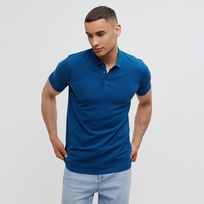 Футболка (поло) мужская MINAKU REGULAR FIT: цвет синий, р-р 44 Футболка (поло) мужская MINAKU REGULAR FIT: цвет синий, р-р 44