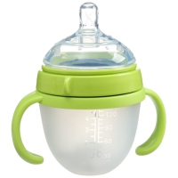 Бутылочка для кормления M&B, ШГ &Oslash;70мм, 150мл., с ручками, силиконовая колба, цвет зеленый