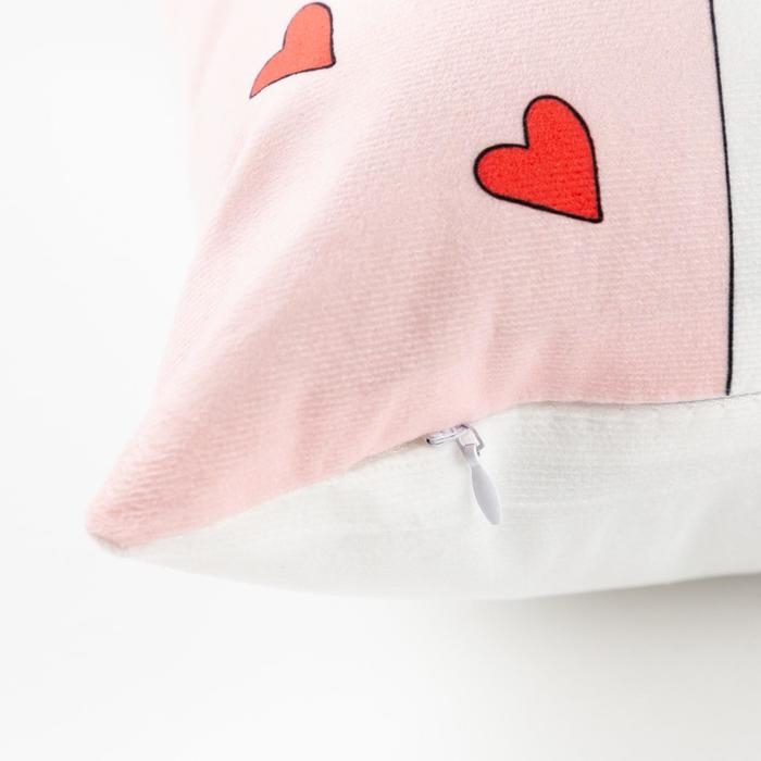 Подушка Подушка "Этель" Valentine cat, 40х40 см, велюр, 100% п/э