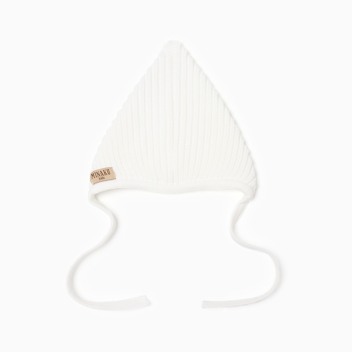 Шапка вязаная детская MINAKU, цвет белый, размер 38-40