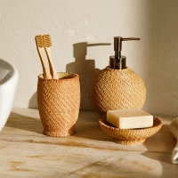 Набор для ванной SL Home, 3 предмета: дозатор, мыльница, стакан Набор для ванной SL Home, 3 предмета: дозатор, мыльница, стакан