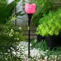 Садовый светильник на солнечной батарее «Тюльпан розовый», 4.5 × 29 × 4.5 см, 1 LED, свечение белое Садовый светильник на солнечной батарее «Тюльпан розовый», 4.5 × 29 × 4.5 см, 1 LED, свечение белое