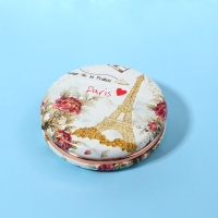 Зеркало складное &laquo;Париж&raquo;, d = 7,5 см, с увеличением, искусственная кожа, цвет золотистый