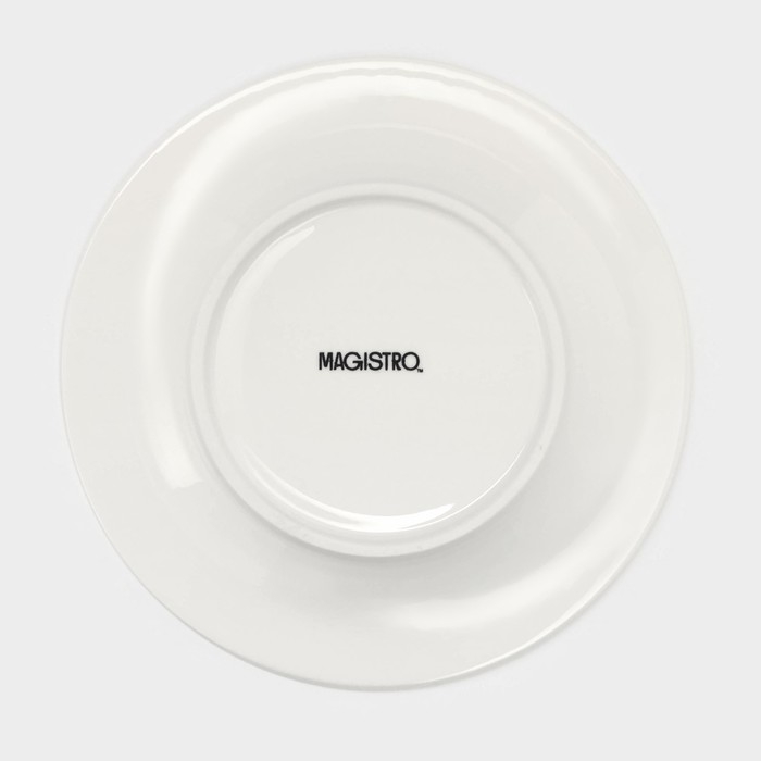 Тарелка фарфоровая пирожковая Magistro Argos, d=15,4 см, цвет белый Тарелка фарфоровая пирожковая Magistro Argos, d=15,4 см, цвет белый