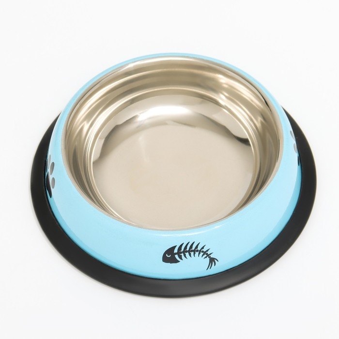 Миска с нескользящим основанием с принтом, 225 мл, голубая Миска с нескользящим основанием с принтом, 225 мл, голубая