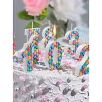 Свеча в торт на шпажке "Калейдоскоп", цифра 2, 7 см Свеча в торт на шпажке "Калейдоскоп", цифра 2, 7 см