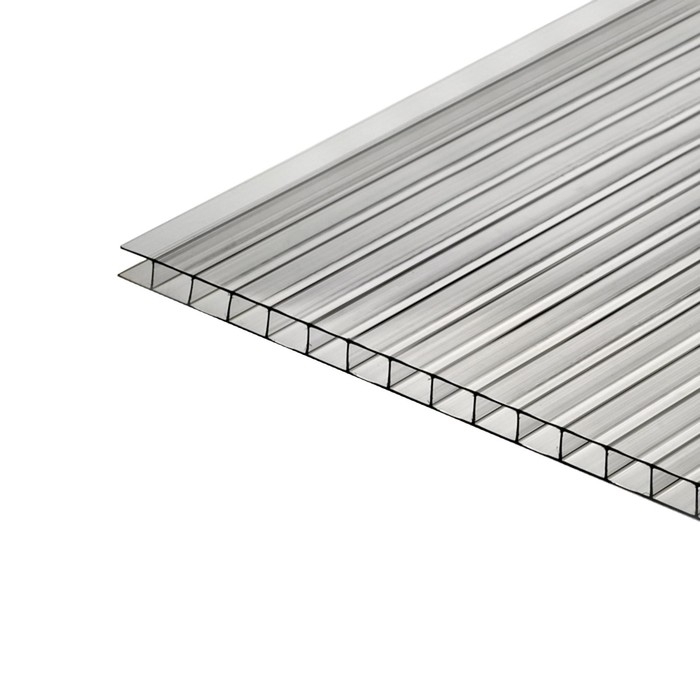 Сотовый поликарбонат 3.8 мм, 2.1 × 6 м, УФ, прозрачный Сотовый поликарбонат 3.8 мм, 2.1 × 6 м, УФ, прозрачный