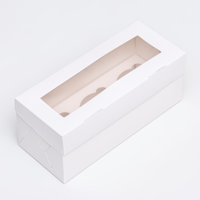 Коробка для 3 капкейка с окном, целлюлоза, 25 х 10 х 10 см Коробка для 3 капкейка с окном, целлюлоза, 25 х 10 х 10 см