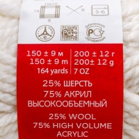 Пряжа "Осенняя" 25% шерсть, 75% ПАН 150м/200гр (01-Белый)