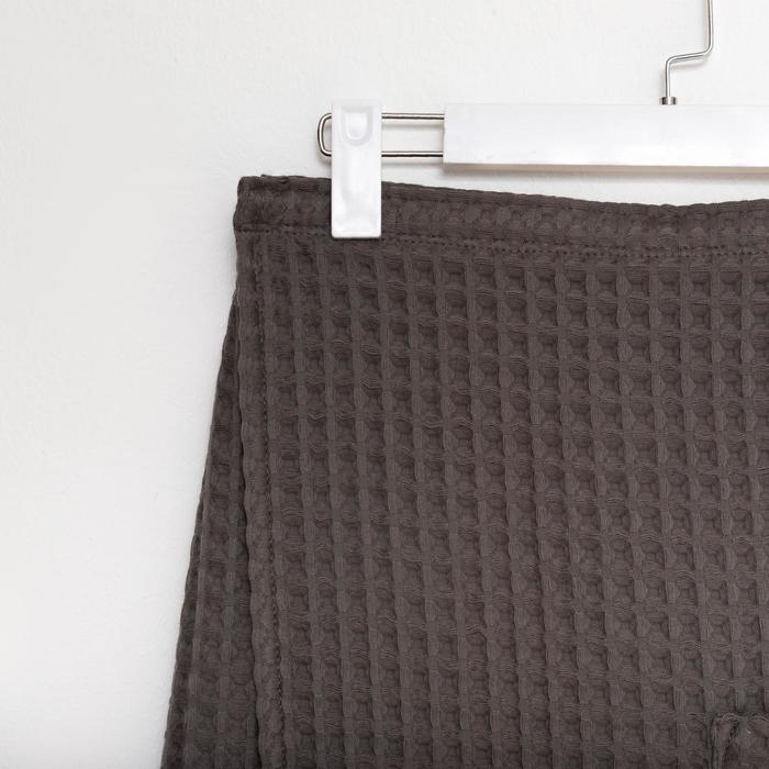 Килт вафельный банный Этель &laquo;Boho&raquo; 75х145 см, цвет светло-серый, 100% хлопок, 290 г/м2