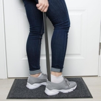 Ложка для обуви с крючком, 56,5&times;4,5 см, металл, цвет МИКС