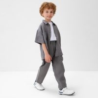 Брюки для мальчика KAFTAN Linen, р. 32 (110-116), серый Брюки для мальчика KAFTAN Linen, р. 32 (110-116), серый