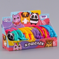 Кошелёк детский для девочки в шоубоксе &laquo;Зверюшки&raquo;, плюш, цвет МИКС
